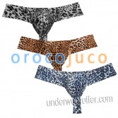 New Sexy Bulge Pouch Thong Men's Leopard Posing Brazilian Bikini Underwear Boxer Pants  MU06N