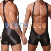 Mens sexy Faux leather Bodysuit underwear MU100