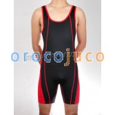 Men Splice Vest Bodysuit Super Elastic Wrestling Swimwear Band Leg Sport Leotard MU401