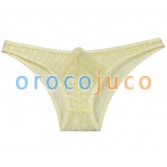 Men Jacquard Lace Bikini Brief Pouch Underwear Diamond Solid Thong Briefs Pants MU246X
