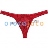 Sexy Men Thong Hollow Jacquard G-string Underwear Pouch Mini Bikini Brief T-back MU613
