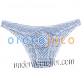 Men's Floating Lace Bikini Mini Briefs Bulge Pouch Male Irregular Stripe Underwear Half Over Hips Short Pants MU262X