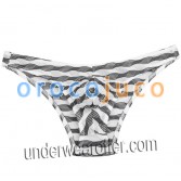 Men's Unique Stripe Mesh Mini Briefs Underwear Bluge Pouch Bikinis Briefs Pants MU268X