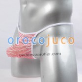 Mens Jacquard Mesh T-Back Underwear Sexy String Crotch & Bulge Pouch Micro Thong MU258X