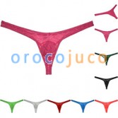 Men Pouch G-string See-through Mesh T-back bright Jacquard Weave Bikini Thong Underwear