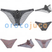 Men's Bikini Air Bubble Knitted Fabric Cheeky Briefs Side Hook Briefs Underwear