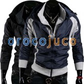 Men’s Stylish Slim Fit Jackets Coats Hoody Size XS~L 2 Color MU1007