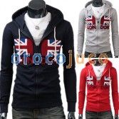 Men’s Stylish Slim Fit Jackets Coats Hoody Size XS~L 3 Color MU1010