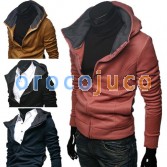 Men’s Slim Fit Fashion Sexy Zip Up Jackets Hoodies 4 Color MU1021