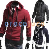 Men’s Stylish Slim Fit Jackets Coats Hoody Size XS~L 3 Color MU1028