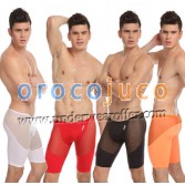 Sexy Man's Gym Shorts Underwear Sheer Biker Sport Fifth Pants Thin Short-pants 4 Colors M L XL MU1103