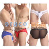 New Sexy Men's See-through Mesh Low Rise Boxer Briefs Underwear Double Pouch Briefs 4 Colors 3 Size Offer MU1113