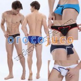 Sexy Men’S Smooth Mini Bikini Boxer Brief Underwear Penis Hole With Bulge Pouch Briefs  MU1827
