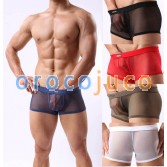 Sexy Men's See Through Soft Mesh Boxers Briefs Underwear Comfy Trunks Boxers M L XL 5 Colors For Choose MU345