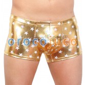 Men's Shiny Star Faux Boxer Underwear Bulge Pouch Trunks Square Cut Short Pants MU405