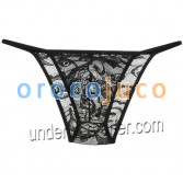 Men's Lace Rope Bikini Brief Male Floral Branch Gay Sissy Pouch Mini Briefs Underwear Short Pants MU880L