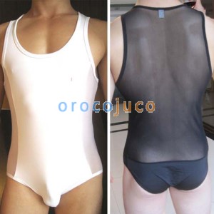 New Sexy Mens See-through Underwear Bodysuit Black & White MU69