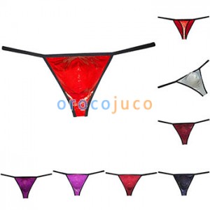 Men's Shiny Ice Silk G-string Wet Look Thong Soft Elast Bikini Underwear