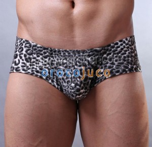 Men’s Soft Mini Boxer Bottoms Underwear Comfy Leopard Boxer Briefs MU924
