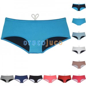 Men's Smooth Spandex Lining Swimsuit Boxer Briefs Board Surf Drawstring Trunks