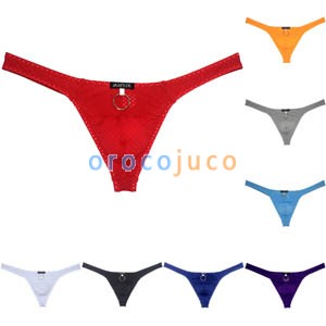 Men's Low-rise Thong Underwear With Stainless Steel Ring Breathing Hole Bulge Underpants