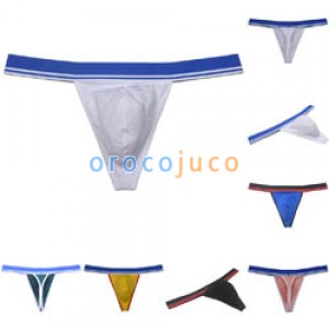 Men's Pouch Cotton Bikini Elastic Belt Thong Soft Mini Tangas Underwear