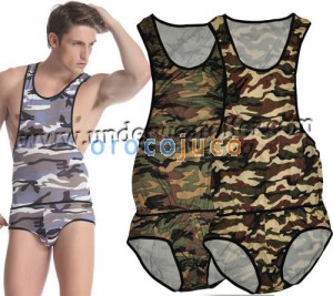 Sexy Man's Camouflage GYM Briefs Leotard Bodysuit Underwear Singlet Freestyle Wrestling Vest 3 Colors Size S M L MU1121