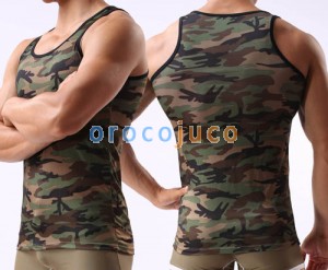 New Sexy Men’s Camouflage Underwear Tank Top Singlet Undershirt Smooth Casual Vest Size M L XL MU341