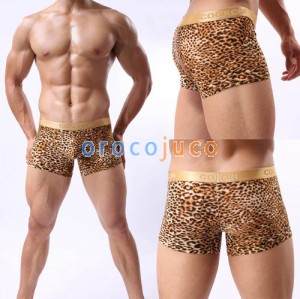 Sexy Men’s Soft Leopard Boxers Underwear Bulge Pouch Cool Boxers Briefs MU350 Size M L XL For Choose
