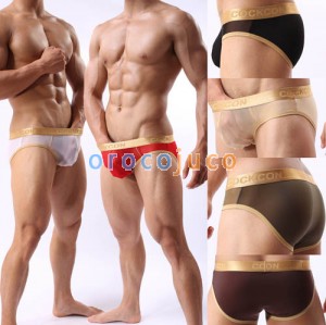 Sexy Men's Splice See Through Mesh Boxers Briefs Underwear Comfy Thin Briefs M L XL 6 Colors For Choose MU361