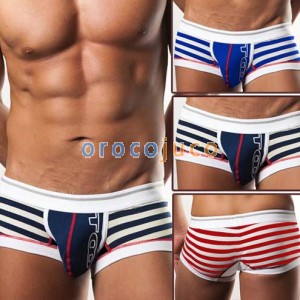 U-Briefs Sexy Men's Cotton Stripe Underwear boxer brief shorts MU820 M L XL 