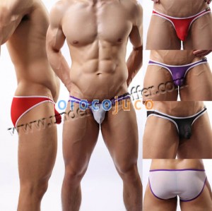 Brand New Sexy Men's Thin See-through Mesh Underwear Comfy Sheer Pouch Mini Bikinis Briefs Asia Size M L XL 4 Colors For Choose MU1953