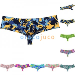 Men‘s Mini Cheek Enhance Boxers Pouch Brazilain Bikini Boy Print Underwear