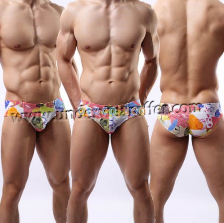 Cotton Men’s Sexy Mini Boxer Briefs Underwear Color Printed Comfy Briefs MU1946