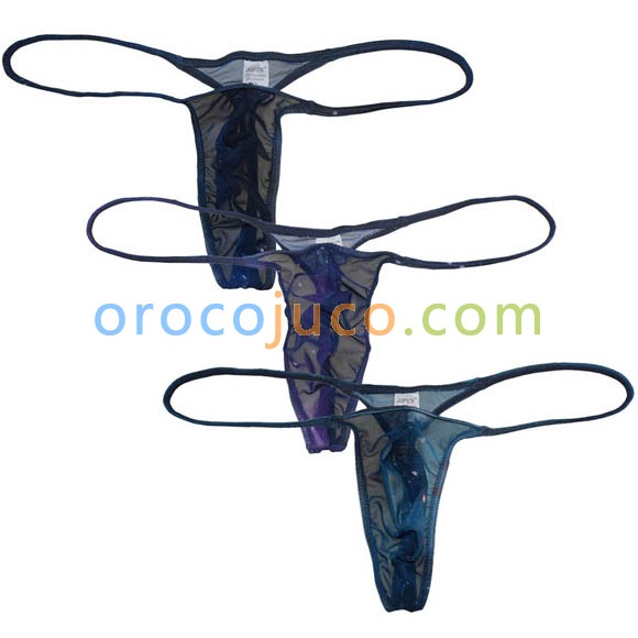 Sexy Men's Starry Sky Mesh Thong Underwear Slim Pouch String Mini Bikini T-Back Fashion Male Underpants Elastic Shorts