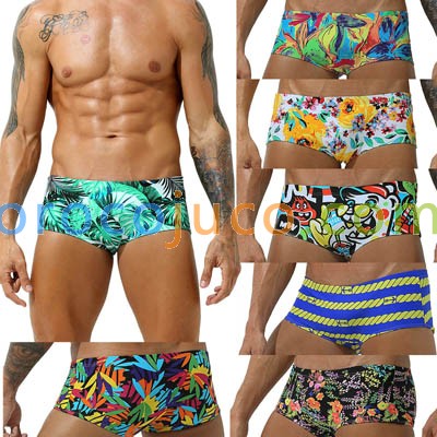 Men's Swimwear Elastic Swim Briefs Board Surf Shorts Boxer Swimsuits