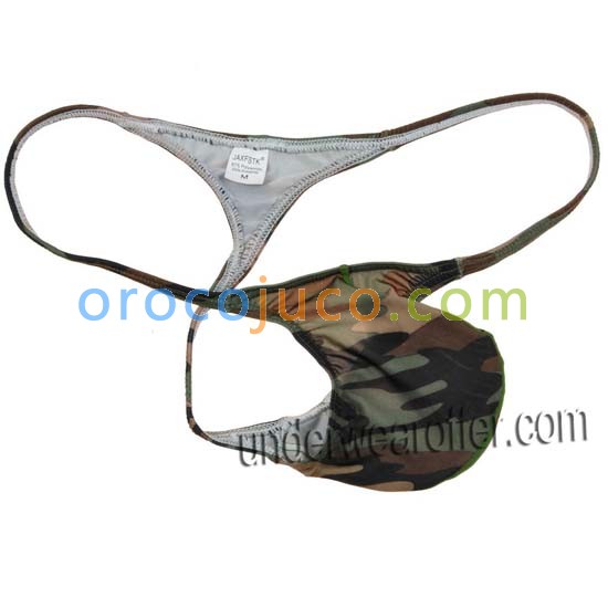 Sexy Men's Camouflage Micro String Thongs Bulge Pouch T-back Underwear Gay Tanga MU338X