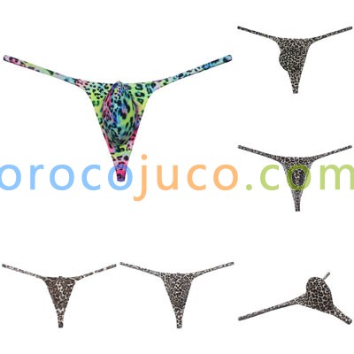 Men's Pouch Leopard String Thong Micro G-string Tangas Soft Smugglers Underwear