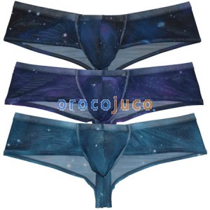 Men's Mesh Firmament Pouch Boxers Bikini Athletics Half Cover Back Underwear