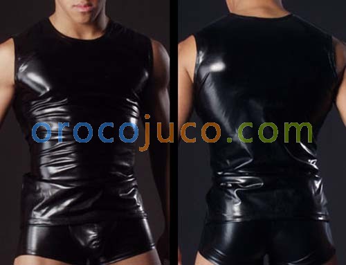 Tank T-Shirt faux leather Shirt Undershirt Wife Beater MU94
