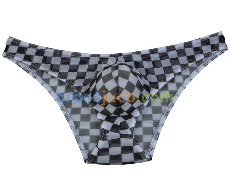 Colorful Checkered Men’s Soft Pouch Bikini Briefs Underwear Mini Briefs Pants MU215