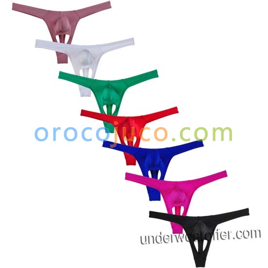 Sexy Men Spandex Balls Hole Thong Underwear Elastic G-string Tanga Bikini T-back MU279X