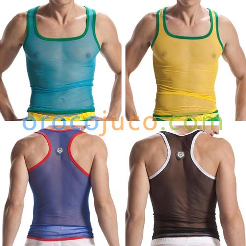 Men's see-through Underwear Tank Top  MU05