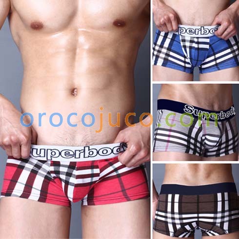 New Sexy Mens Grids Underwear Boxers Briefs MU233
