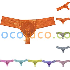Men‘s Gloss Wet Look Skimpy Boxer Briefs Pouch Thongs Enhancing Bikini Hipster Underwear