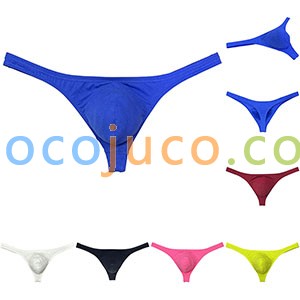 Men's Cotton Bikini Thong Enhance Bulge Pouch G-String Tangas Underwear