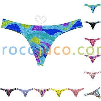 Men's Ice Silk Lining Swim Thong Swimsuit Beachwear Trunks Bikini Swimwear