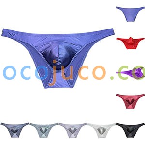 Men‘s Shiny Bikini Briefs Enhance Pouch Cheeky Hipster Pants Underwear
