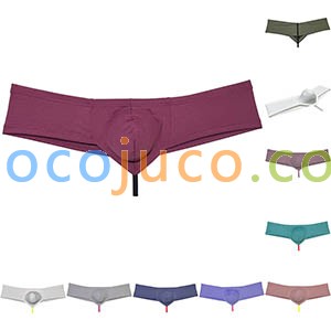 Men's Pouch Enhance Boxer Briefs Skin Feel String Crotch Brazilian Bikini Pant Underwear