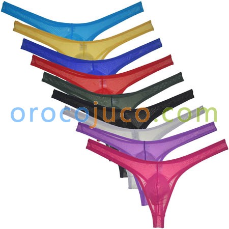 Men's See-through Mesh Cheek Thongs Underwear Pucker Posing Jockstrap Hipster Pant